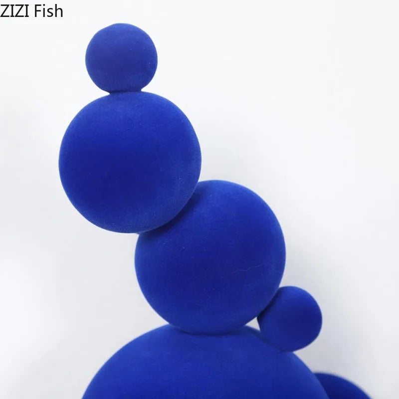 Afralia™ Snowman Flocking Resin Statue Modern Desk Ornament Sculpture