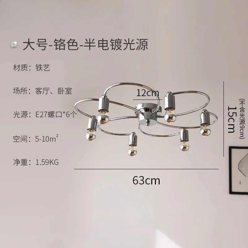 Afralia™ Chrome LED Ceiling Lamp for Living Room Bedroom Study Balcony