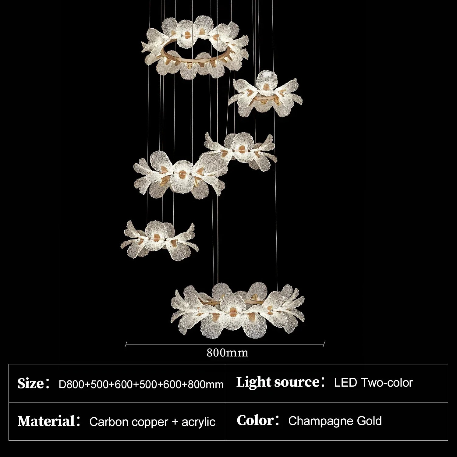 Afralia™ Acrylic Petal Shade Pendant Light Fixture for Dining Room Home Decor