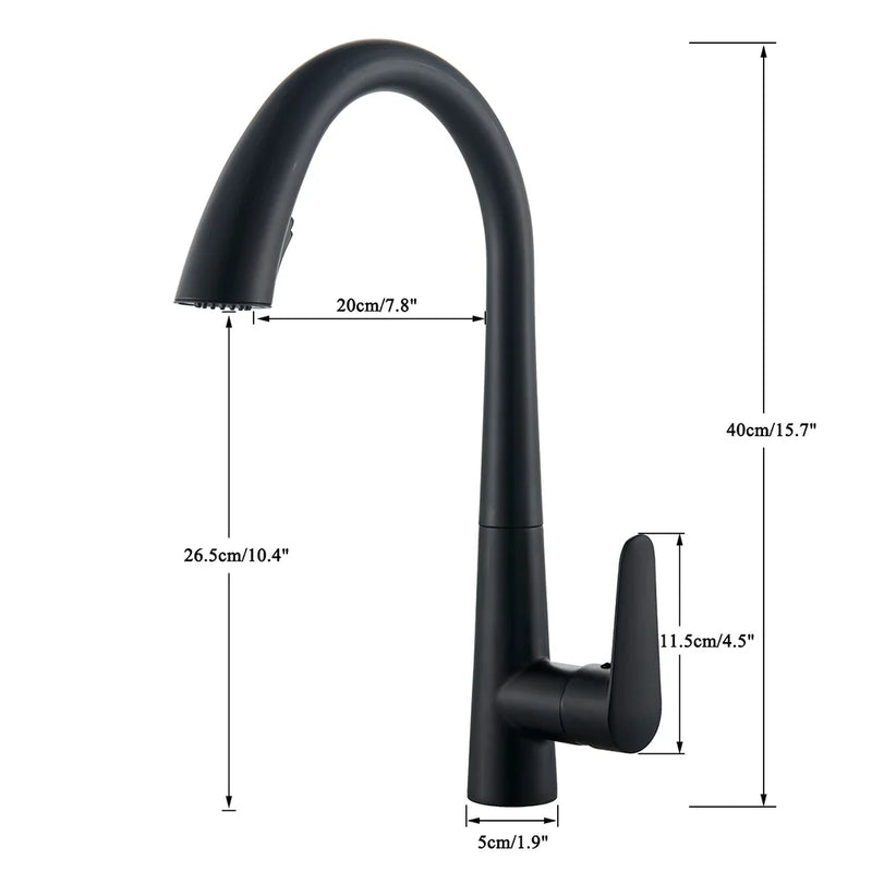 Afralia™ Black Kitchen Faucet with Pull Out Sprayer and Single Lever Control