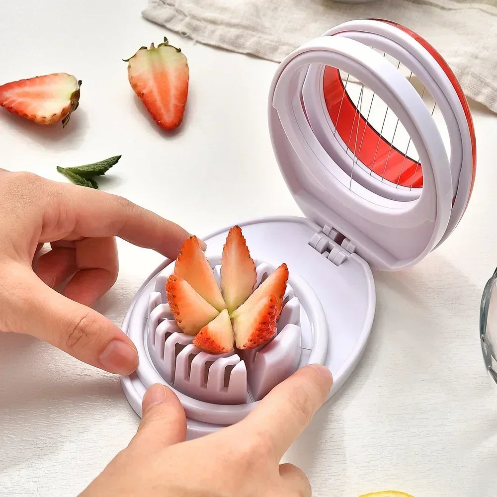 Afralia™ Egg Cutter Slicer Easy Slice Kitchen Tool Fruit Slices Purple Clean