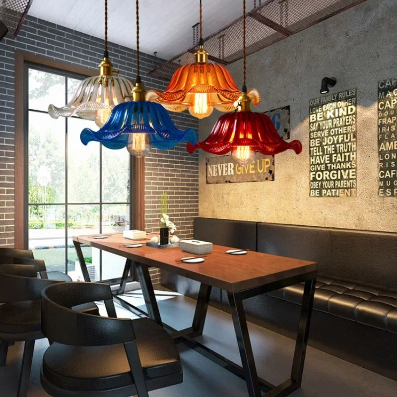 Afralia™ Glass Pendant Lights: Vintage LED Indoor Lighting for Home, Living Room, and Cafe.