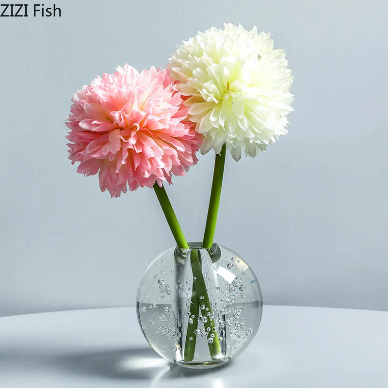 Afralia™ Clear Glass Vase Flower Pot for Desk Decoration and Floral Arrangements