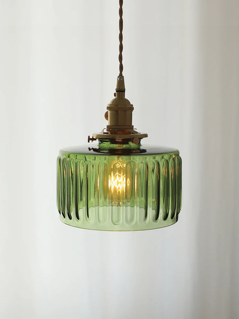 Nordic Glass Pendant Light by Afralia™ - Modern Copper Luminaire for Bedroom