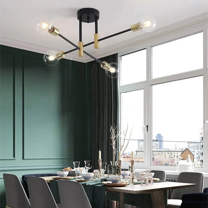 Afralia™ Industrial Chandelier: Modern Wrought Iron LED Ceiling Lamp for Home Decor