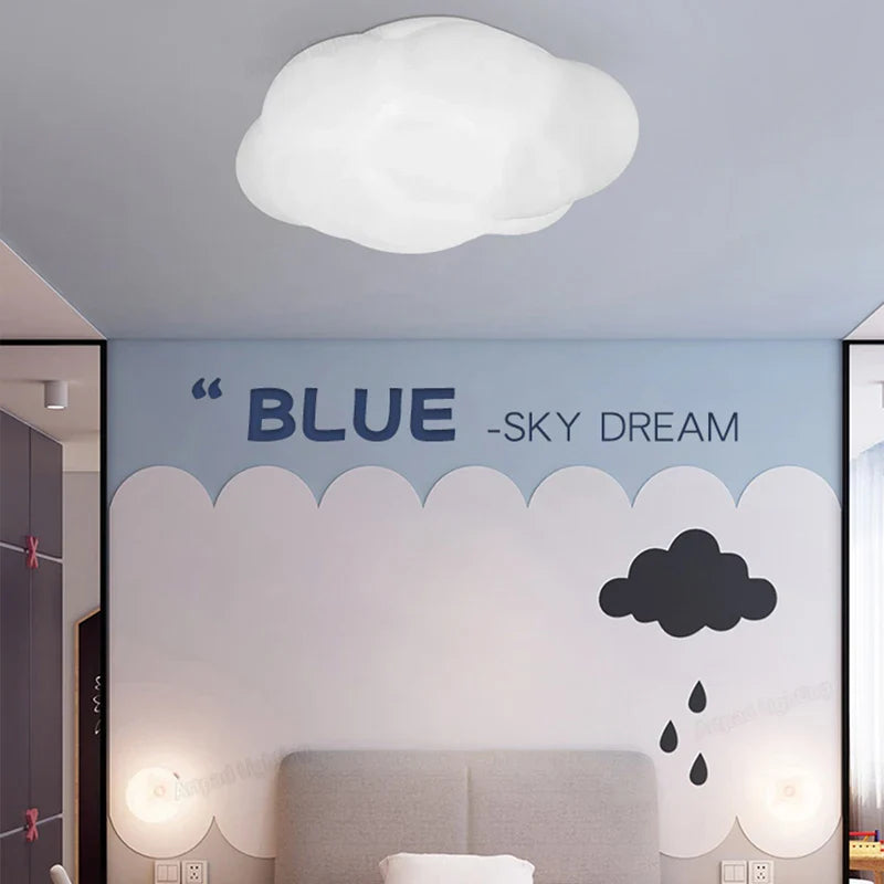 Afralia™ White Cloud LED Pendant Light for Bedroom Kids Living Room Hallway