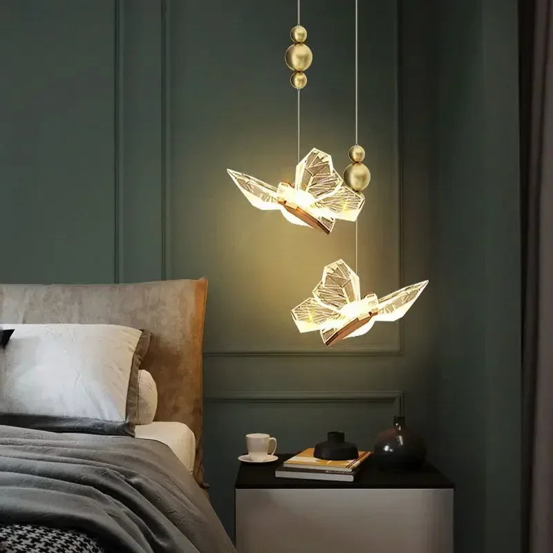 Afralia™ Modern Light Luxury Bedroom Bedside Chandelier