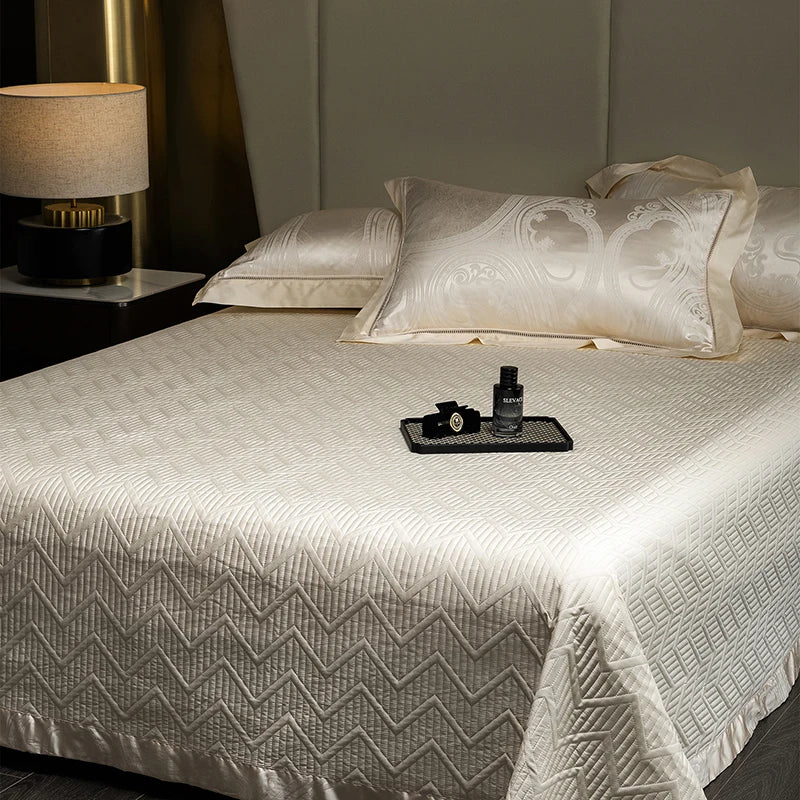 Afralia™ Silky Satin Jacquard Egyptian Cotton Luxury Duvet Bedding Set