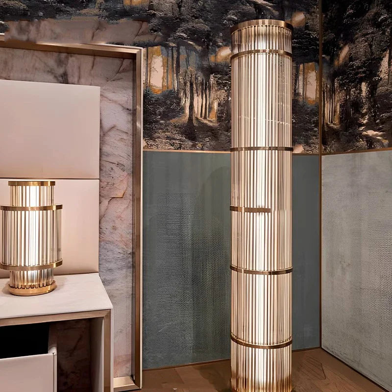 Afralia™ Luxury Glass Floor Lamp for Chic Living Spaces