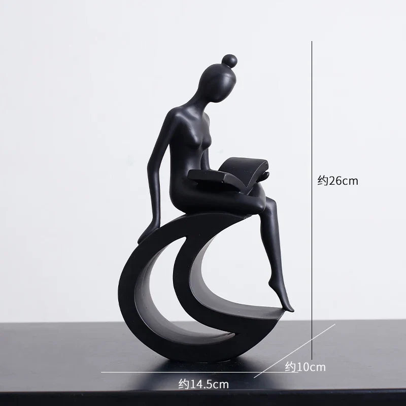 Afralia™ Abstract Resin Sculpture Modern Desk Decoration Minimalist Figures Ornaments