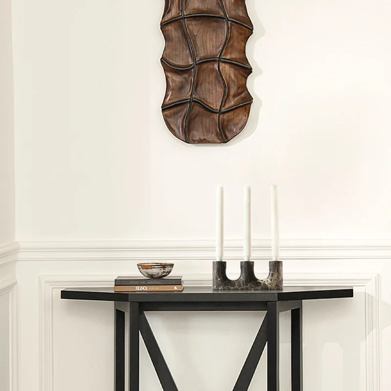 Afralia™ Travertine Marble Taper Candle Holder - Vintage Candlestick Holder