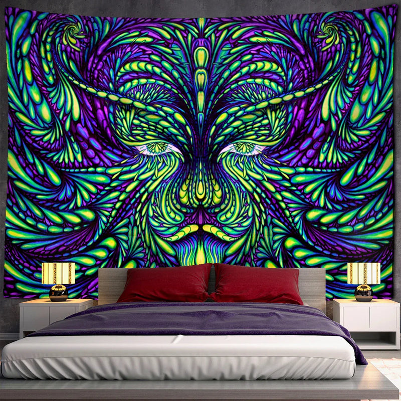 Afralia™ Maple Leaf Psychedelic Tapestry Wall Hanging: Colorful Boho Decor