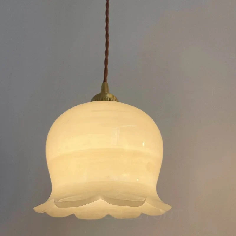 Afralia™ Exquisite Jade Orchid Chandelier: Elegant Decor for Bedside, Bar, or Porch