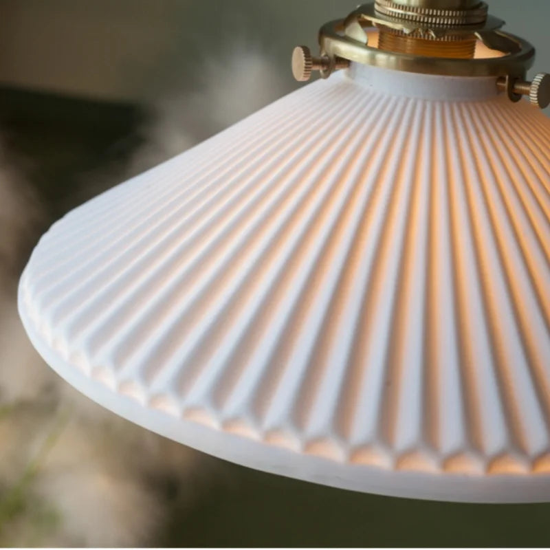 Afralia™ Ceramic LED Pendant Light: Modern Brass Hanging Lamp for Home Decor