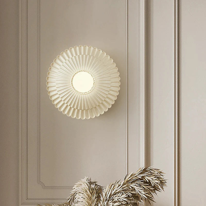 Afralia™ French Cream Wind Wall Lamp, Carved Designer Pastoral Style Sconce for Bedroom and Living Room