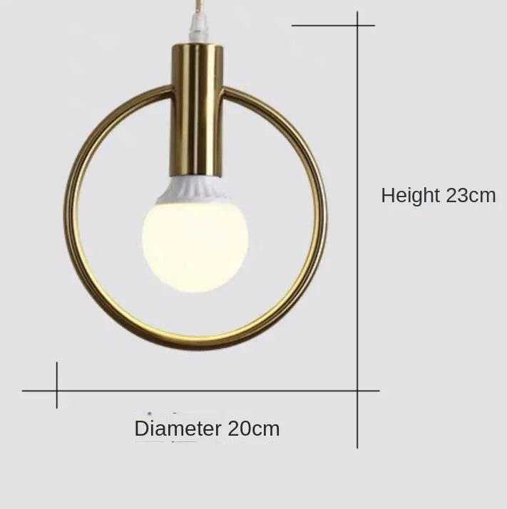 Afralia™ Gold Ring Glass Ball Pendant Light Fixture for Bedroom Living Room.