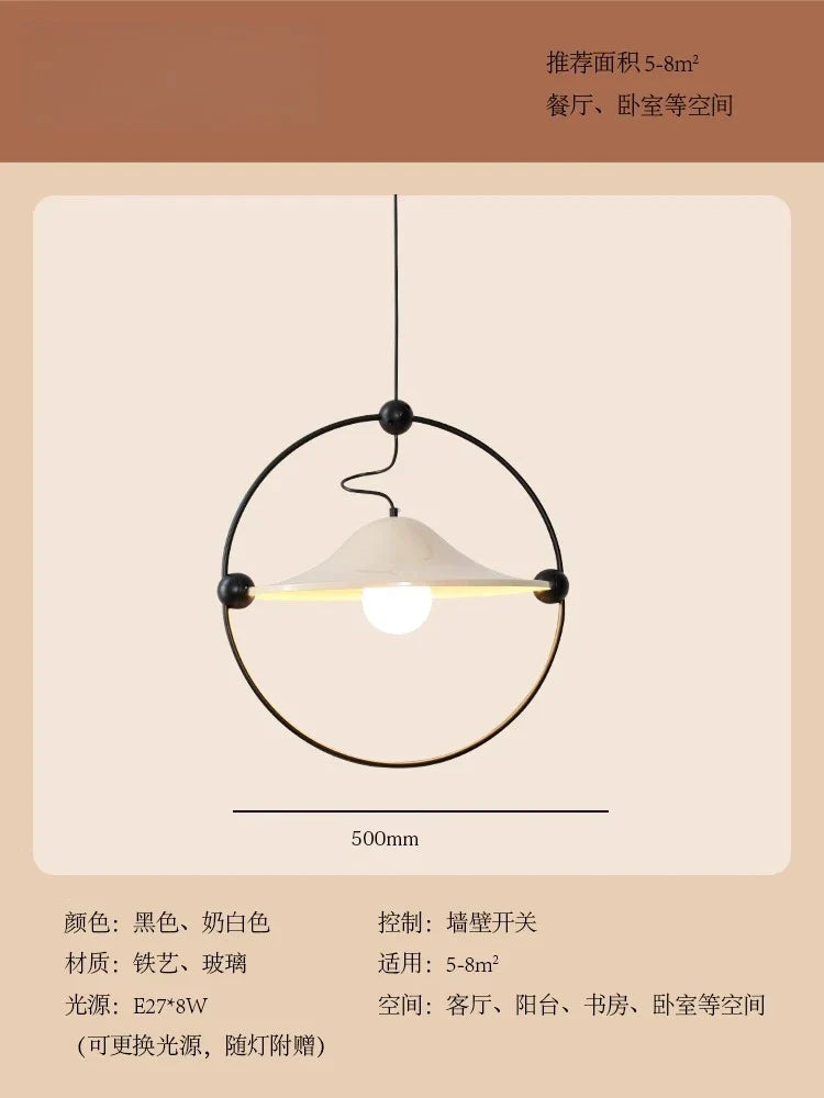 Afralia™ Medieval Pendant Lights LED Iron Art Glass Hanging Lamp for Living Room