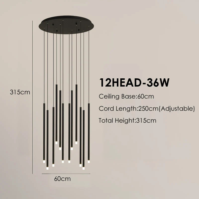 Afralia™ Spiral LED Acrylic Chandelier for Dining Room Stairs Home Decoration