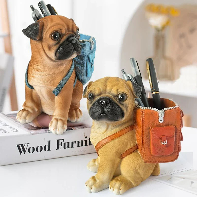 Afralia™ Puppy Resin Pen Holder: Cute Desktop Decoration & Storage Organizer