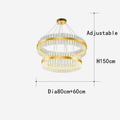 Afralia™ Crystal Chandelier LED Ring Lamp for Dining Living Room & Bedroom
