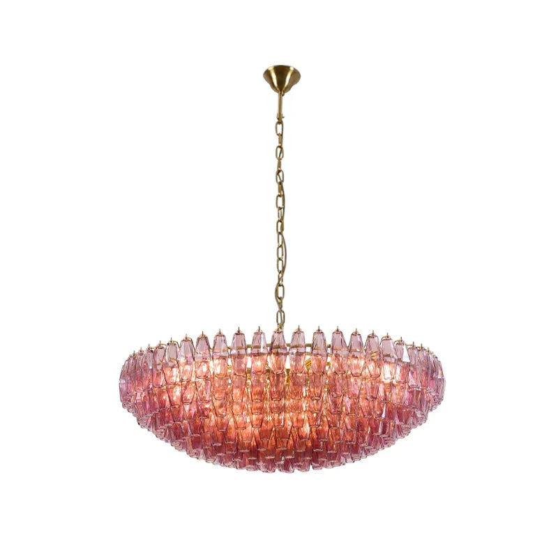 Luxury Stained Glass Chandelier by Afralia™ - Elegant LED Lighting for Dining Room