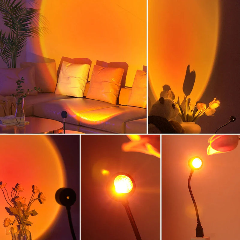 Afralia™ Sunset Rainbow LED Lamp Projector for Home Bedroom Decor