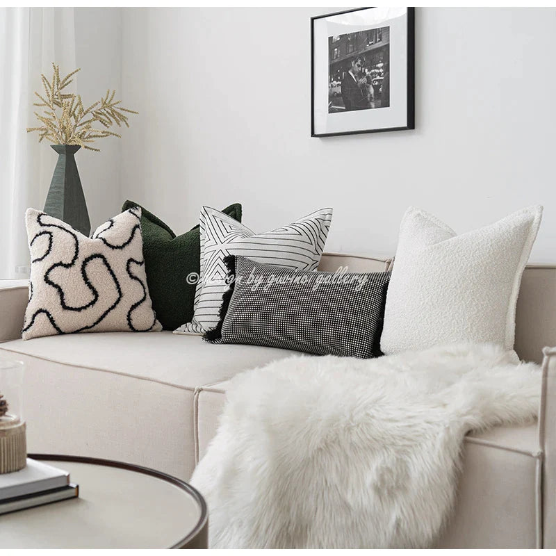 Afralia™ Cozy Green Handmade Pillow Cover 45x45cm - Nordic Fall Winter Home Decor