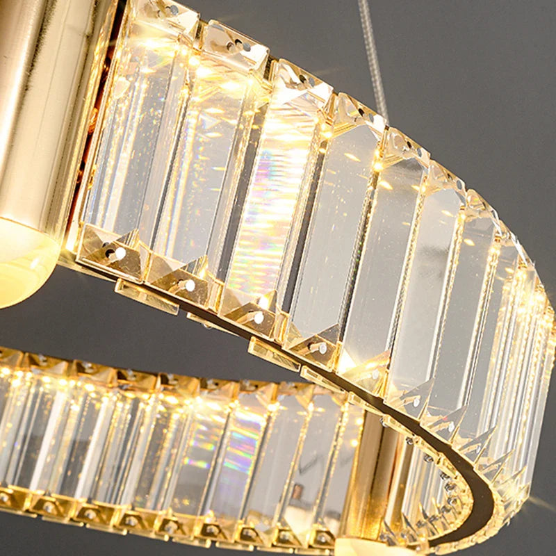 Afralia™ Nordic Crystal Ceiling Chandelier LED Indoor Lighting