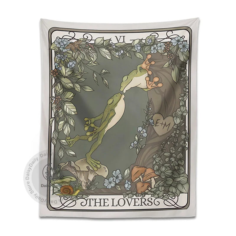 Afralia™ Frog Lover Tarot Tapestry: Cute Boho Room Decor & Bedroom Wall Hanging