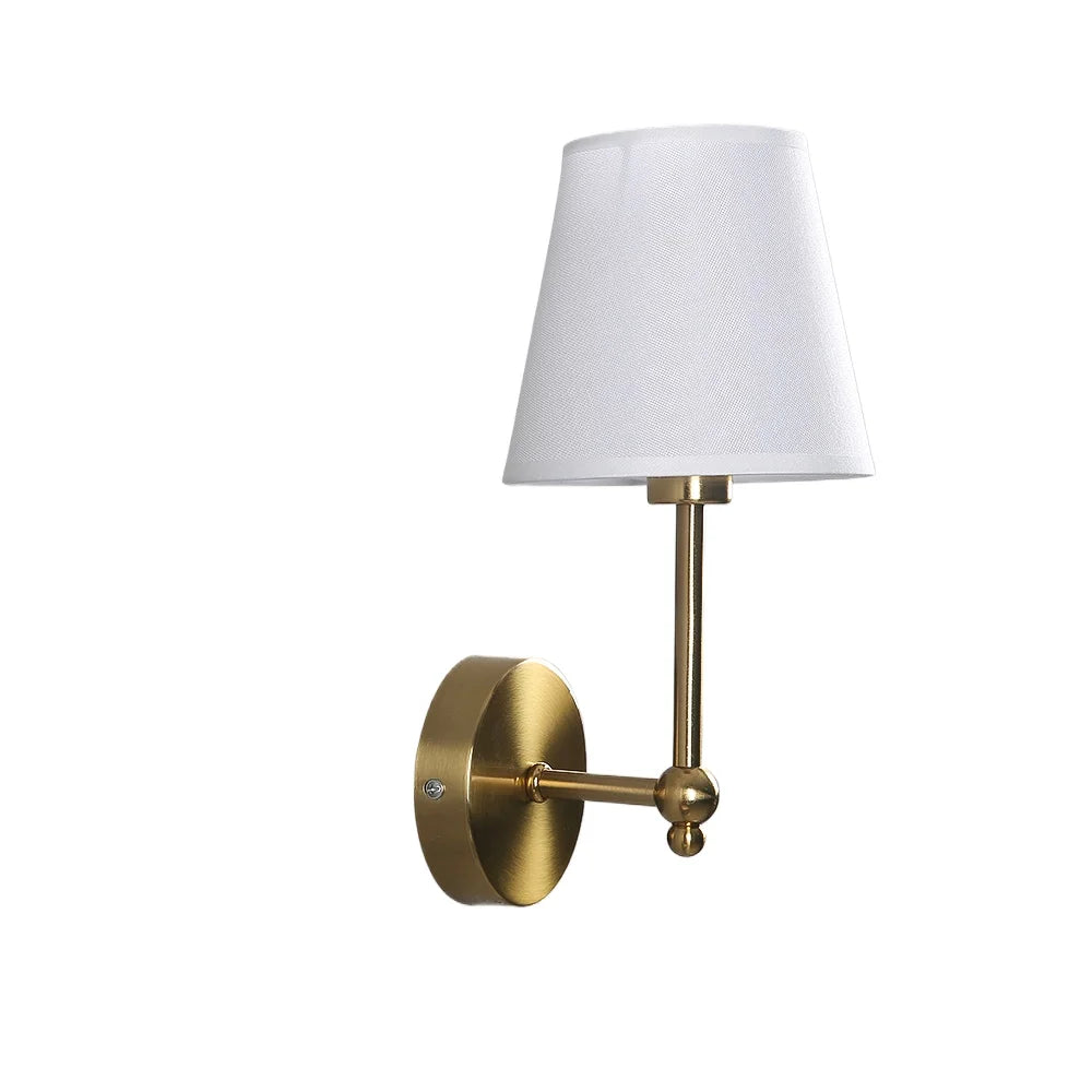 Afralia™ Retro Industrial Wall Lamp with Fabric Lampshade for Bedroom Night Light