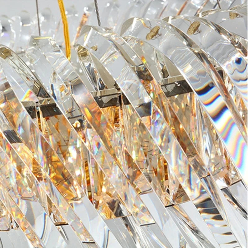 Afralia™ Oval Crystal Chandelier for Living Room Bedroom Study Lighting