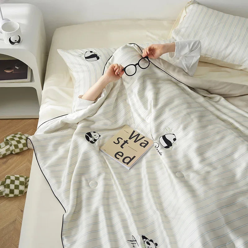 Afralia™ Summer Quilt Set with Sheets & Pillowcases, Breathable Cotton Blend, Machine Washable