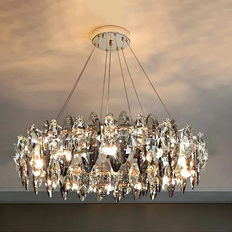 Afralia™ Luxury Diamond Crystal Chandelier for Dinning and Living Room Decor