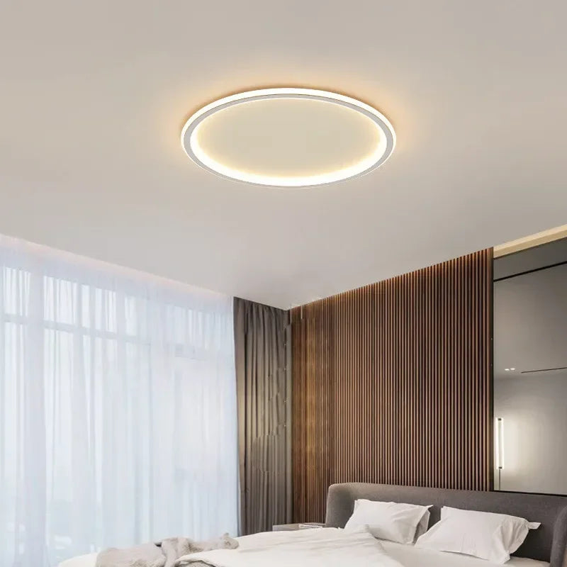 Afralia™ Modern Round LED Ceiling Lights Iron Mounted Dimmable Indoor Lighting