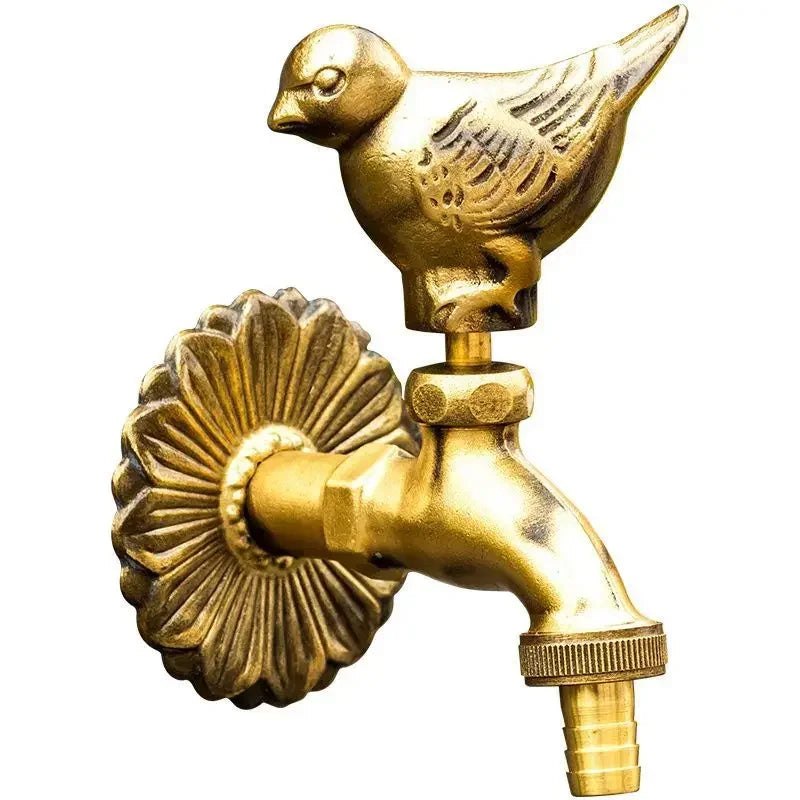 Afralia™ Antique Brass Wall Mount Garden Faucet for Kindergarden, Animal Design