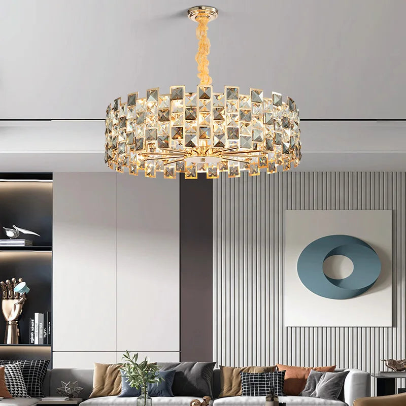 "2025 Afralia™ Crystal Gold Chandelier Pendant Lamp for Luxury Home Decor"