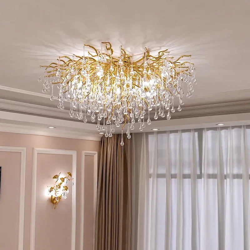 Afralia™ Crystal Ceiling Chandelier - Luxury Lighting for Modern Spaces