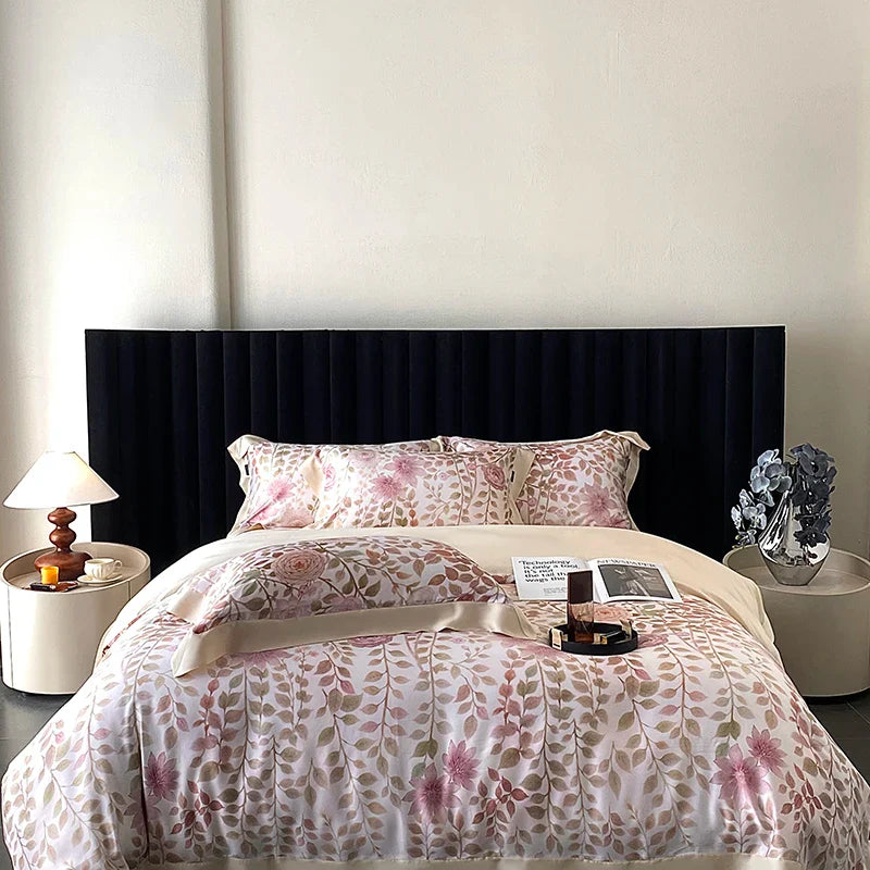 Afralia™ Eucalyptus Fiber Flowers Print Bedding Set - Soft Silky Cool Feel