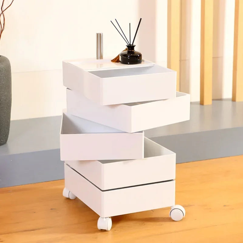 Afralia™ Rotating Side Cabinet Drawer Cosmetics Storage for Bedside, Sofa, or Locker
