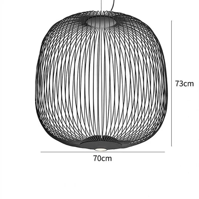 Afralia™ Spokes Pendant: Minimalist Birdcage Hanging Light for Villa, Lobby, Staircase & Home Decor