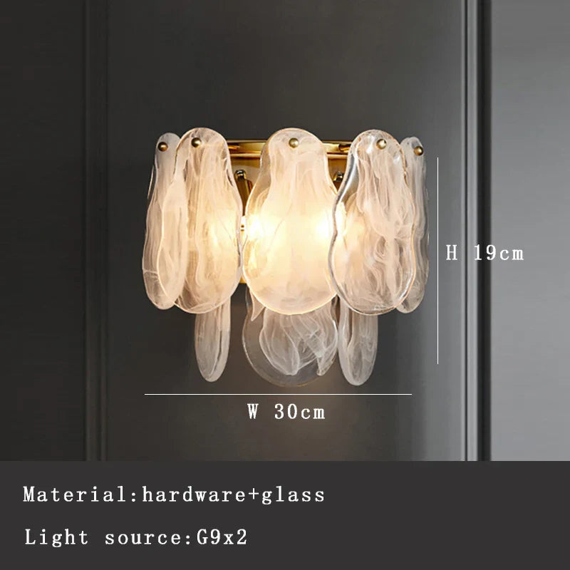 Afralia™ Golden French Modern Glass Chandelier Light, LED Indoor Decorative Lighting Fixture