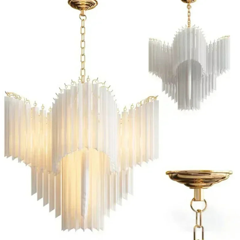 Afralia™ Glass Pendant Light with LED Lighting Chandelier for Living Room Home Decor