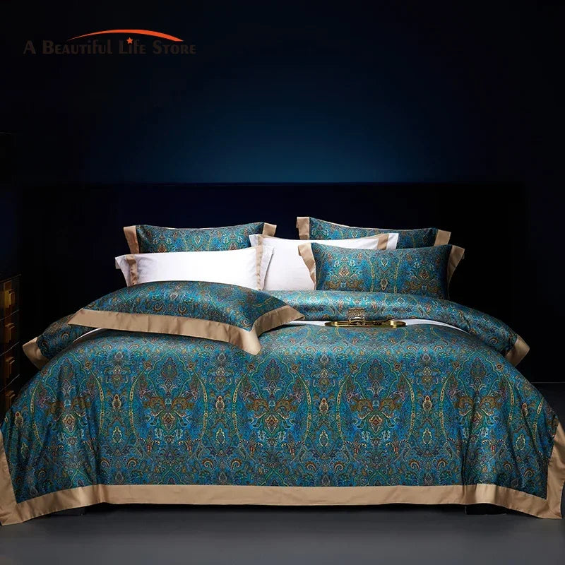 Afralia™ Bohemian Style 1000TC Egyptian Cotton Bedding Set with Digital Printing