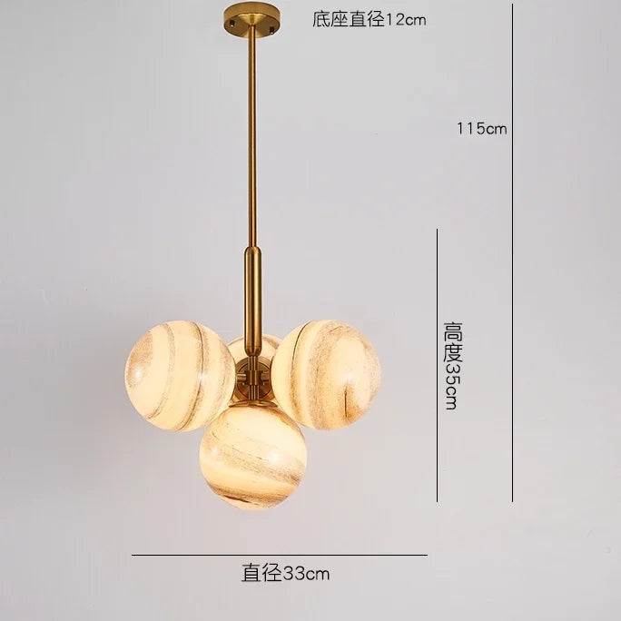 Afralia™ Scandinavia Glass Chandelier Pendant Lamp for Living Dining Room