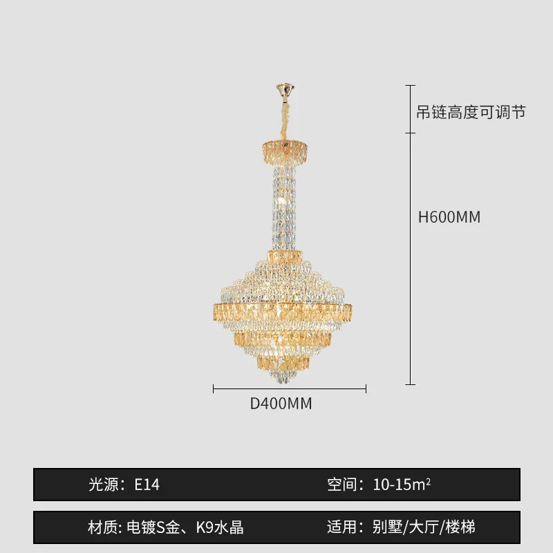 Afralia™ Crystal Chandelier for High-End Designer Duplex Living Room