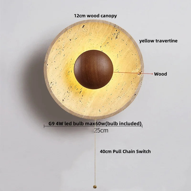 Afralia™ Travertine Stone LED Wall Sconce | Modern Nordic Stair Light for Indoor Home Decor