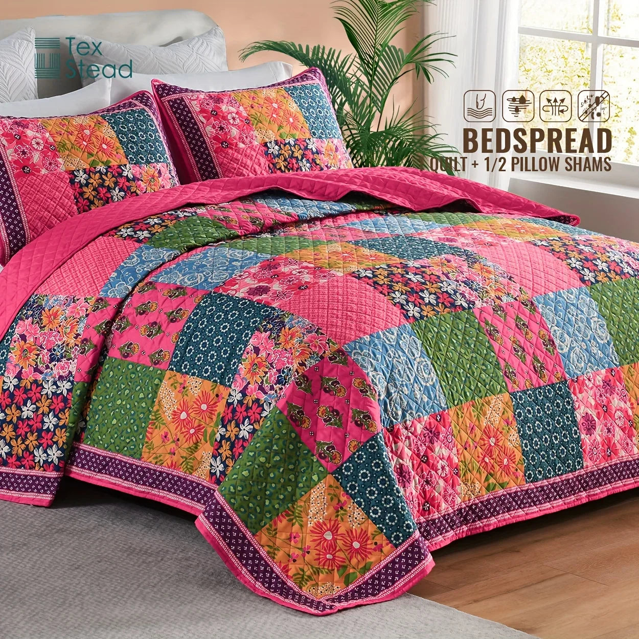 Afralia™ Lightweight 3-Piece Quilt Bedding Set with Pillow Shams