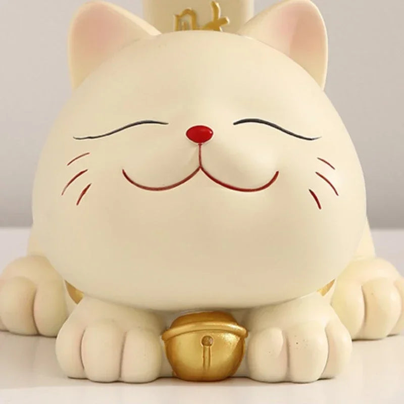 Afralia™ Lucky Cat Statue Ornaments for Home Decor and Storage