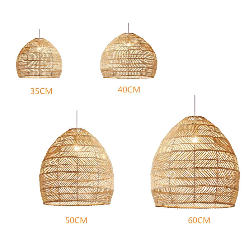 Afralia™ Rattan Wicker Pendant Chandeliers for Living Dining Restaurant Room