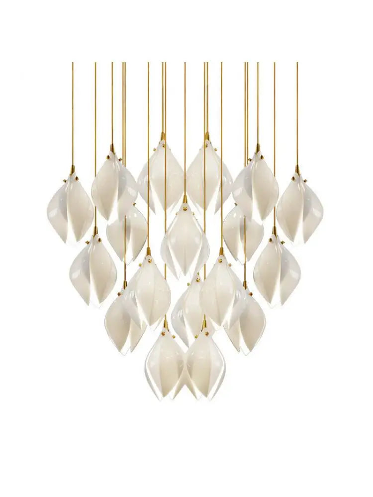 Afralia™ Magnolia Flower G9 LED Chandelier - White Luxury Pendant Light Fixtures